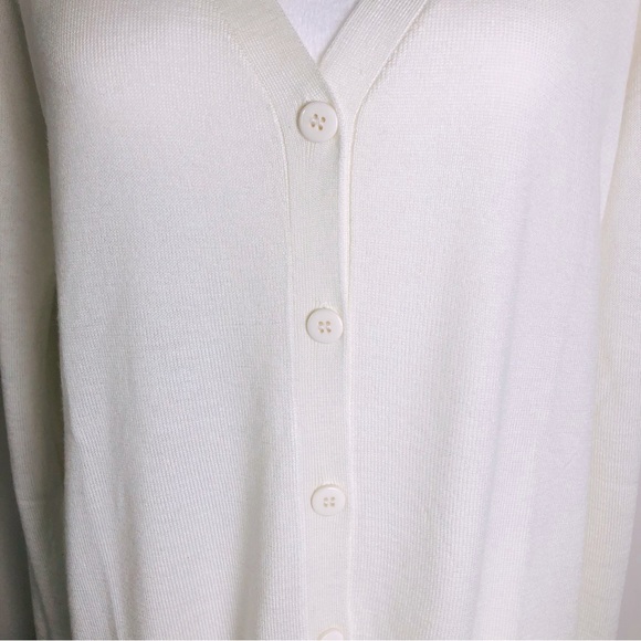 NWT Ivory Longline Button Front Cardigan - Picture 9 of 11